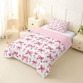 thumbnail image 2 of Erosebridal Red Bow Tie Twin Comforter Sets For Kids,Rustic Flower Bedding Set For Girls,Pink Reversible,2 Pieces, 2 of 7