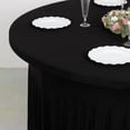 thumbnail image 4 of BalsaCircle 5 feet Black Wavy Spandex Fitted Round Tablecloth Table Skirt Table Linens, 4 of 8