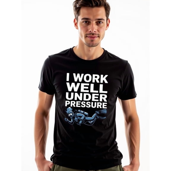 Greenink Scuba Diver funny t shirts graphic t shirts for men black Hip-hop street style All-season fitness tops, stylish athletic looks, durable activewear Spring and s