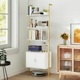 thumbnail image 3 of 72.5" Tall Bookshelf 5 Tier Wall Mount Ladder Bookcase with Cabinet White, 3 of 10