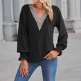 thumbnail image 2 of Ketyyh-chn99 Womens Long Sleeve Tops Loose Pullover Shirts Ladies Fall Thin Basic Tops Fashion Loungewear Black,2XL, 2 of 5