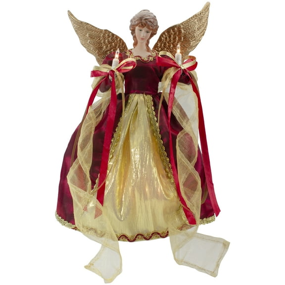 Northlight Multi-color Plastic Angel Christmas Tree Topper, with Wings 13.5"
