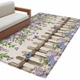 thumbnail image 2 of Rectangle Area Rug 4x6ft, Farmhouse Lavender Butterfly Non-Shedding Washable Area Rug, Retro Daisy Flower Linen Texture Non Slip Low-Profile Rugs for Living Room, Bedroom Dining Room, 2 of 9
