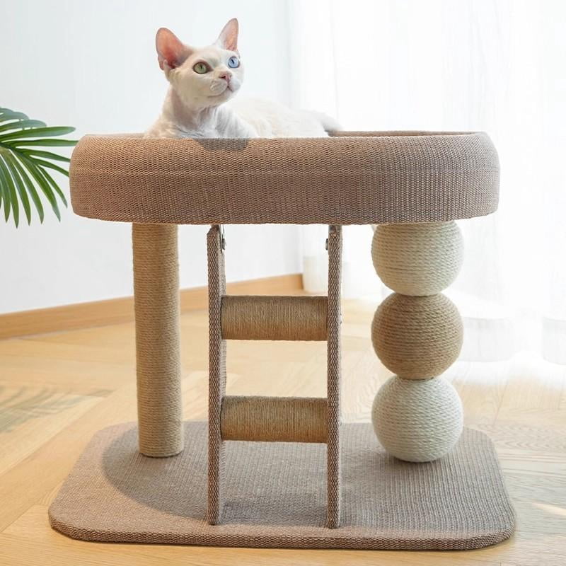BELOVING Cat Tree Furniture Wooden Cute Kitten Tower for Interactive Exercise Resting