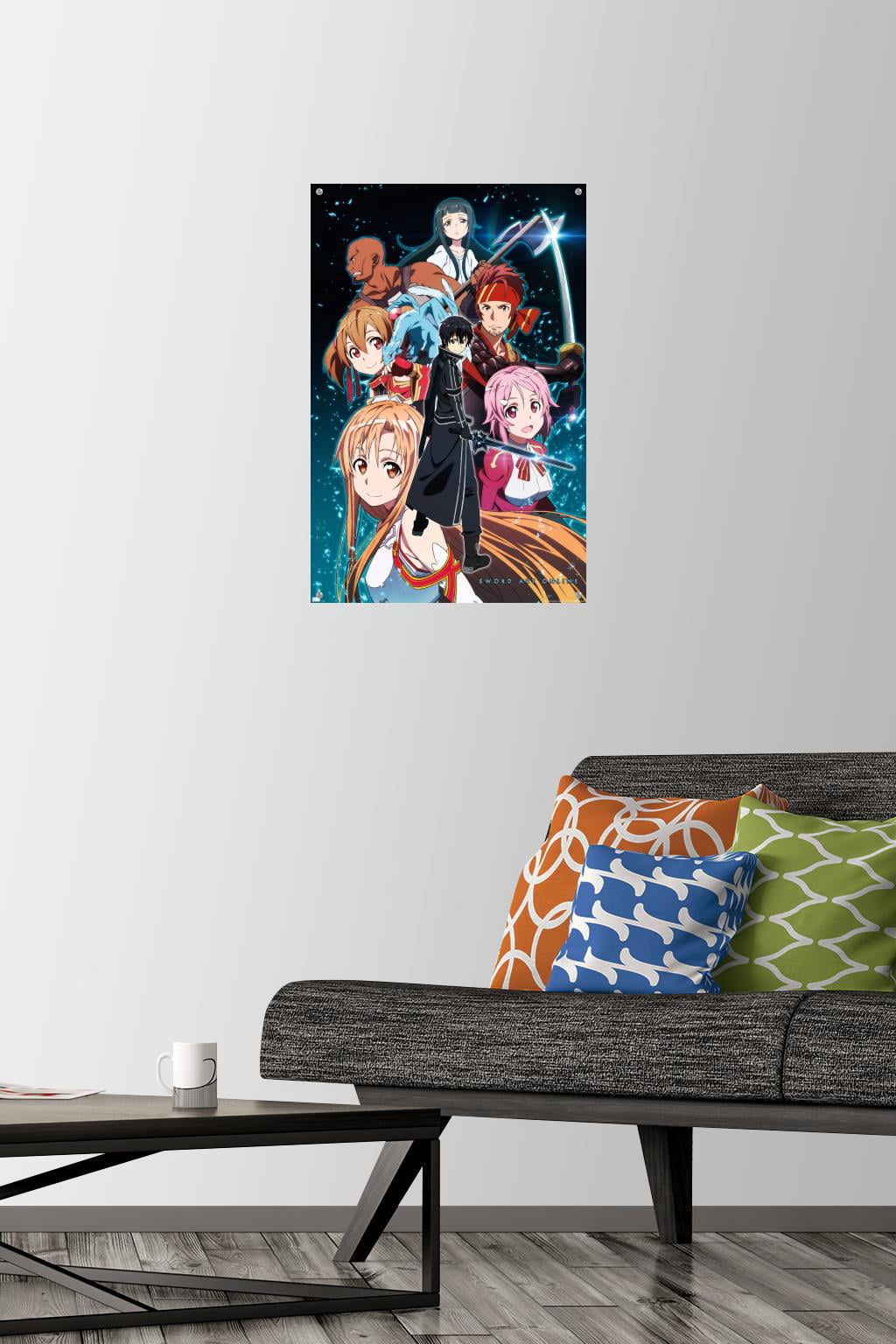 Sword Art Online - Key Art 2 Wall Poster with Push Pins, 14.725" x 22.375"