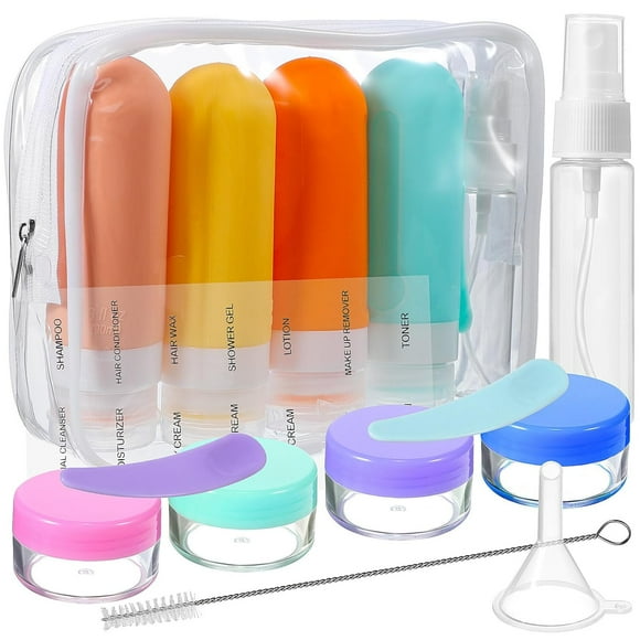FYBTO 16 Pack Travel Bottles for Toiletries, TSA Approved LeakProof Silicone Travel Containers, Refillable Travel Accessories Set 3oz for Shampoo, Conditioner, Lotion-0628