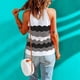 thumbnail image 3 of Camisetas sin mangas con cuello halter, chaleco de verano, camiseta elegante con bloques de color para mujer, 3 of 5
