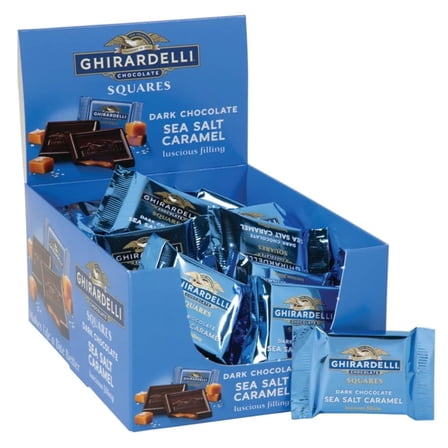Ghirardelli Dark & Sea Salt Caramel Chocolate Squares, 0.53 Ounce each,( 50 count) Kosher.