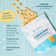 WONDERCOW Colostrum Gummies for Gut Health, Immune Support, Muscle Recovery & Wellness | Natural IgG Whole Bovine Colostrum Supplement, 1,000mg per Serving (90 Gummies (30 Servings), Vanilla Cream)