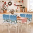 thumbnail image 2 of Christmas Chair Covers Set of 6 Snowman Christmas Tree Forest Winter Snow Blue Chair Back Covers Stretch Removable Washable Slipcovers Protector for Dining Room Kitchen Party Decor, 2 of 5