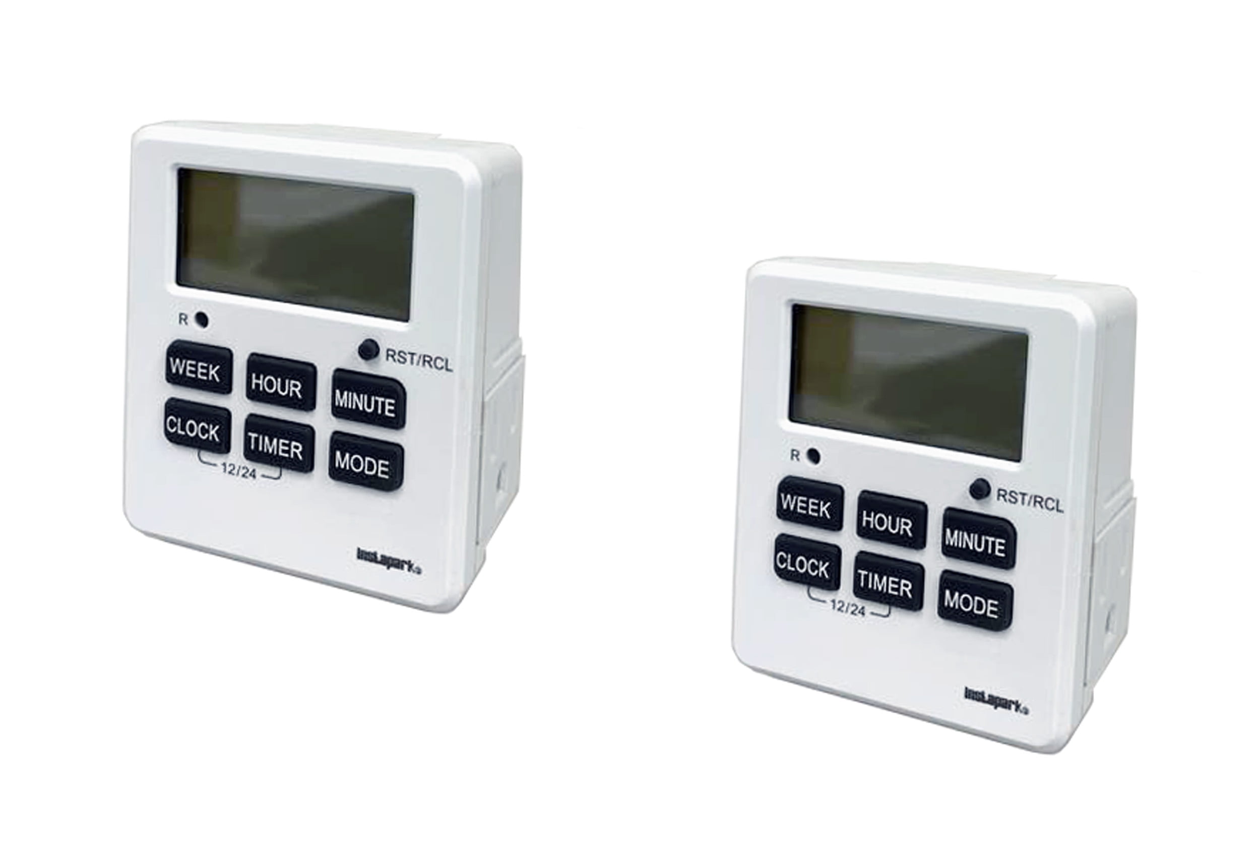 2 Pack Digital Programmable Timer Tue 25 With 7 Day Dual Outlet 3 Prong Socket Plug In For Heavy Duty Indoor Use Instapark Walmart Com Walmart Com