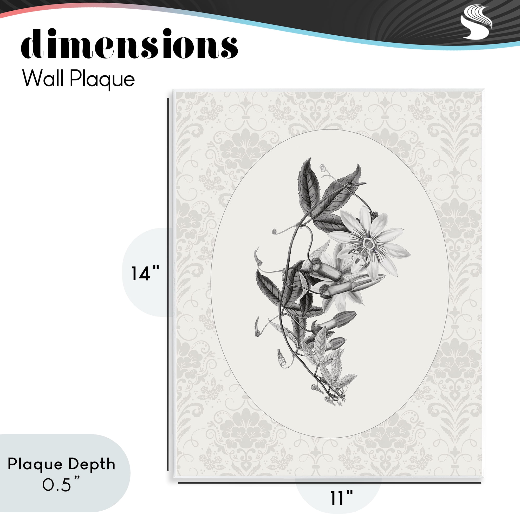 Stupell Industries Vintage Botanical & Lace Wall Plaque Art, design by CAD Designs