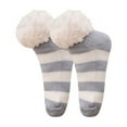 thumbnail image 7 of OVBMPZD Light Blue Girl Socks Thermal Fuzzy Fluffy Striped Ankle Fall Winter Socks Socks for Swollen Ankles, 7 of 7