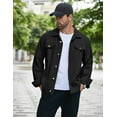 thumbnail image 3 of ELESOL Men's Cotton Denim Jacket Lightweight Trucker Jackets Casual Washed Jean Jacket, 3 of 7