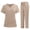 Khaki, variant on Scrub Sets for Women 2 Piece Wide Leg Casual Short Sleeve Tops and Long Pants Sets