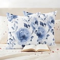 thumbnail image 3 of Blue Floral Pillow Covers 2 Pack Watercolor Botanical Blue Spring Flowers Leaves Pillowcase Waterproof Outdoor Throw Pillow Cover for Patio Garden Square Cushion 16”x16”, 3 of 9