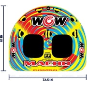 WOW SPORTS Macho 1-2 Rider Inflatable Towable for Boating and Watersports