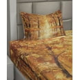 thumbnail image 2 of Ambesonne Autumn Fitted & Top Sheet Set with Sham, Forest Lake Fall Trees, Orange Brown, 2 of 4