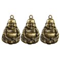 thumbnail image 1 of 3pcs Brass Buddha Pendants Maitreya Buddha Hanging Pendents Keyring Ornaments, 1 of 4