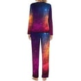 thumbnail image 4 of Colorful Galaxy Pajamas Stars and Nebula Fashion Pajama Sets Woman 2 Pieces Room Oversized Design Sleepwear Birthday Present, 4 of 7