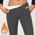 thumbnail image 7 of Womens Fleece Lined Flare Leggings Winter Warm High Waisted Pants for Cold Weather Thermal Flared Trousers, M, 7 of 7