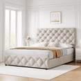 thumbnail image 3 of Bingirl Modern Grey Full Size Platform Bed Frame: Adjustable Headboard, 4 Drawers, Footboard, Wooden Slats Support, No Box Spring Needed, Spacious Storage, and Durable Design, 3 of 7