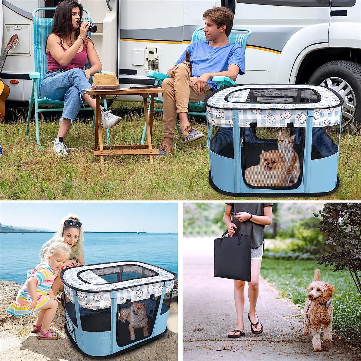 Folding Dog Crate, Indoor & Outdoor Pet Home, Multiple Sizes and Colors Available