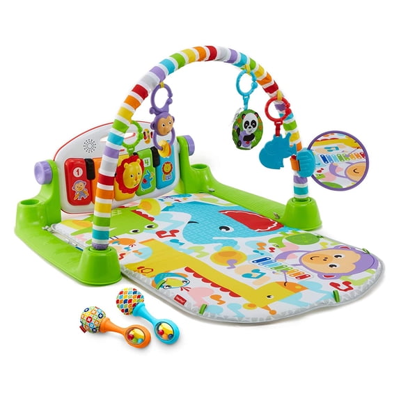 Gimnasio de Actividades Patear y Tocar el Piano Deluxe Fisher-Price GDD08 para Bebé con Maracas Verde