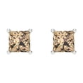 thumbnail image 3 of Clara Pucci 1Ct Synthetic Yellow Moissanite Princess Cut VVS1 Screw Back Stud 14k Solid hypoallergenic Gold Designer Earrings For April, 3 of 7