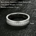 thumbnail image 3 of Siyoupin Mens Moissanite Wedding Band 15 Round Cut Lab Created Stones 925 Sterling Silver White Gold Plated Promise Ring Size 13, 3 of 9