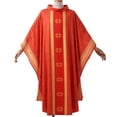 thumbnail image 4 of Bata de iglesia BLESSUME, casulla litúrgica para sacerdote, color rojo, poliéster, 4 of 6