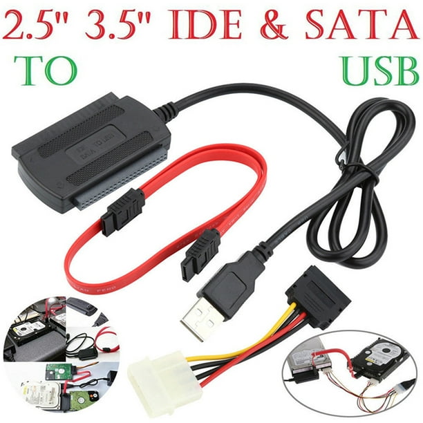Maoww Câble adaptateur USB vers SATA Câble adaptateur pour disque dur  Cordon convertisseur de disque dur haute vitesse Câble de données USB 2.0  vers IDE HDD 