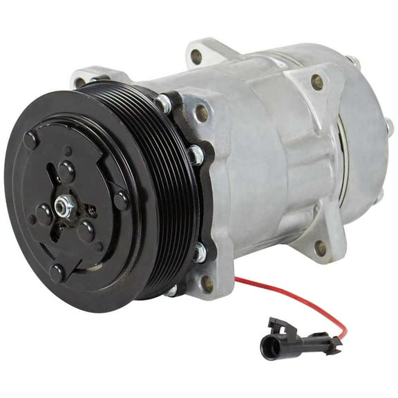 AC Compressor & 130mm 8 Groove A/C Clutch For Volvo Heavy Duty Trucks Replaces Sanden SD7H15HD 4659 - BuyAutoParts