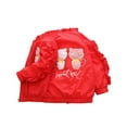 thumbnail image 3 of CYRBOKO Girls Jackets with Zipper, Lightweight Crewneck Long Sleeve Lightweight Ruffled Fall Outerwear Red Size 9-10 T, 3 of 3