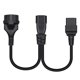 thumbnail image 2 of Cable adaptador IEC320-C14 macho a IEC320-C19+EU4.8mm hembra, divisor en Y, línea de alimentación, 2 of 5