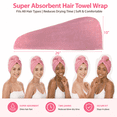 thumbnail image 3 of JINGO 2Packs Microfiber Hair Towel for Women, Hair Drying Towels for Long Curly Hair, Coffee Brown & Pink, 3 of 6