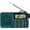 Green, variant on Portable AM/FM Radio with Bluetooth Speaker, Recording, Alarm Clock, and Long Battery Life | Compact Design for Home, Outdoor, and Travel