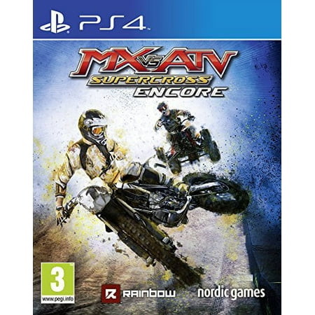 MX vs ATV Supercross Encore (Playstation 4 - PS4) 2 player split screen. Customized rider and bike.