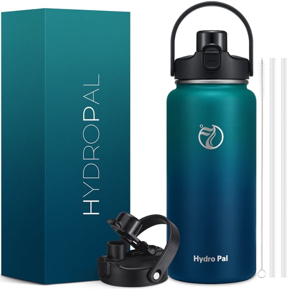 GEDUX 64 oz Insulated Stainless Steel Water Bottle, Half Gallon Water Bottle with 2-in-1 Chug & Straw Lid and Handle, Leak Proof Wide Mouth Vacuum Tumbler for Gym Travel