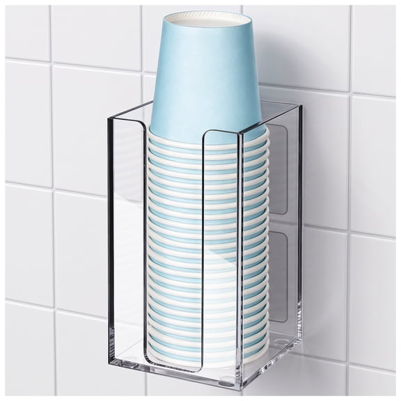 Samhe Bathroom Cup Dispenser Wall Mount Acrylic Mouthwash Cups Holder Fit 3oz Disposable Cups