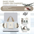 thumbnail image 6 of Travel Duffel Bag with Vacuum Storage Bags and Hand Pump, Sports Tote Gym For Spirit Airlines Personal Item Bag 18x14x8 Foldable, Carry on Shoulder Expandable Weekender Overnight for Women Beige, 6 of 9