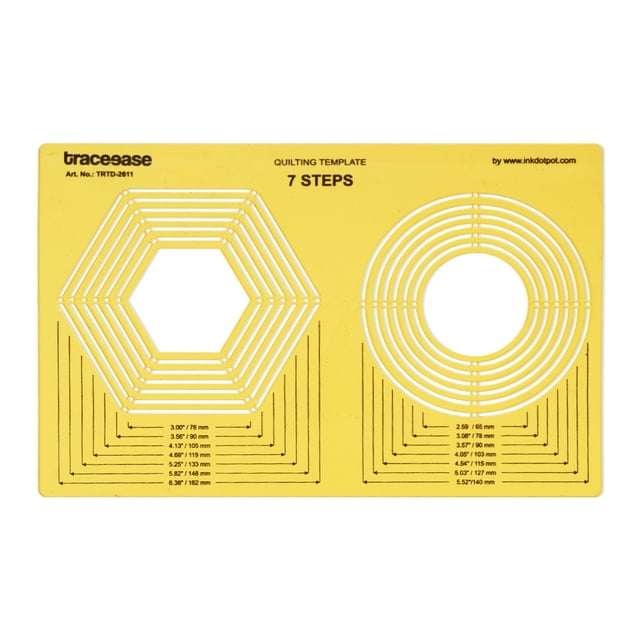 Traceease Quilting Template Stencils DIY Sewing Machine Quilt Ruler Quilting Tools, Hexagon & Circle