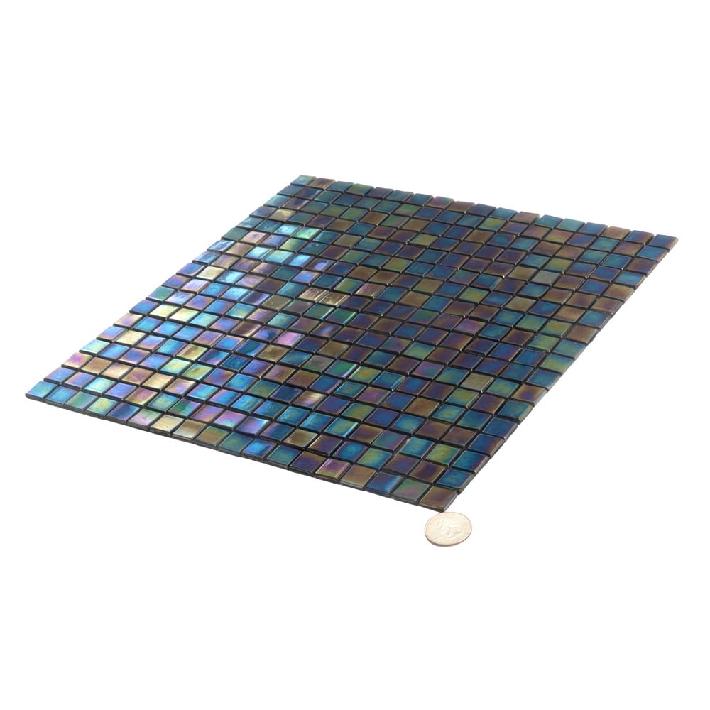 Apollo Tile Skosh 11.6 in. x 11.6 in. Glossy Shimmer Multi Blue Glass Mosaic Wall and Floor Tile (18.69 sq. ft./case) (20-pack)