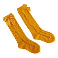 thumbnail image 2 of Faithtur Toddler Girls Summer Mesh Socks Solid Color Mid Tube Breathable Hollow Bows Princess Socks, 2 of 8