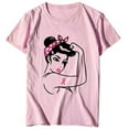 thumbnail image 4 of Fesfesfes Womens Tees Women's Fashion Casual Round Neck Printed Short Sleeved T-shirt Top Womens Workout Tops XL(US:10), 4 of 4