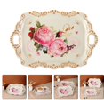 thumbnail image 3 of OUSITAID 1Pc Decorative Melamine Tea Cup Tray Elegant Snack Fruit Storage Holder for Home, 3 of 6