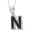 thumbnail image 2 of JewelersClub Black Diamond Accent Sterling Silver A TO Z Initial Pendant, 18", 2 of 4