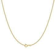 Thin Gold Chain Necklace For Women Men 1.0mm Width Box Chain Necklace Stainless Steel 18K Real Gold Plated Necklace 20 Inch
