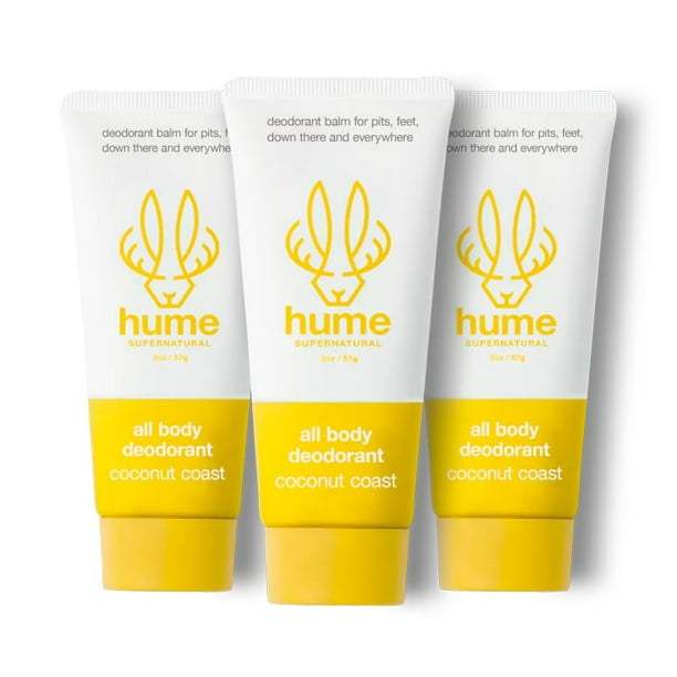 Bálsamo desodorante invisible Hume Supernatural para todo el cuerpo, protección completa del cuerpo, sin aluminio, sin bicarbonato de sodio, control de olores antirozaduras, clínicamente probado en pi