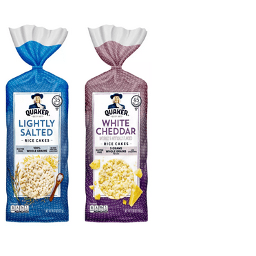 Quaker Lightly Salted Gluten Free Rice Cakes - 4.47oz Quaker White Cheddar Rice Cakes 5.50oz